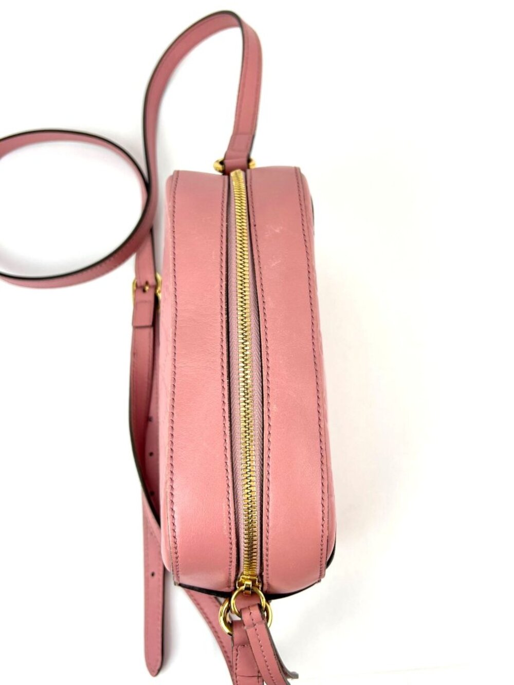 Gucci Guccissima Camera Pink Leather Crossbody Bag - Picture 9 of 15
